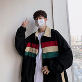 Corduroy Patch Jacket Corduroy Coat for Men Spring and Autumn Casual Jacket