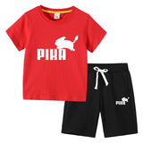Children Pokemon Pikachu Tshirts & Shorts Cotton Short Sleeve Shorts Two Pieces Neutral