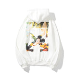 Off White Zipper Hoodie Autumn and Winter Printing Oil Painting Arrow Zipper Hooded Sweater