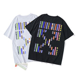 Off White Ow Cotton Unisex Fashionable Tshirt Casual Arrow Print Owt