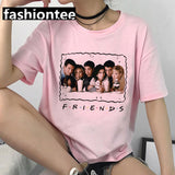 Friends Joey T Shirt Friends Pink Casual Loose-Fitting T-shirt