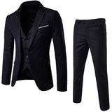Seersucker Suit Slim Fit Men's Plaid Three-Piece Suit