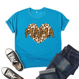 Boy Mama T Shirt Leopard Print Love Mama Printed Short Sleeve round Neck T-shirt