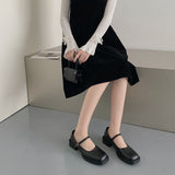 Nude Block Heel Sandals Vintage Leather Shoes