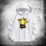 Men and Women Pokemon Pikachu Hoodie Loose Shoulder Long Sleeve Top