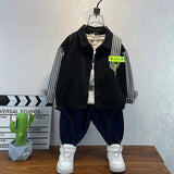 Toddler Boys Sweater Boys' Shirt Striped Long Sleeve Shirt Spring and Autumn