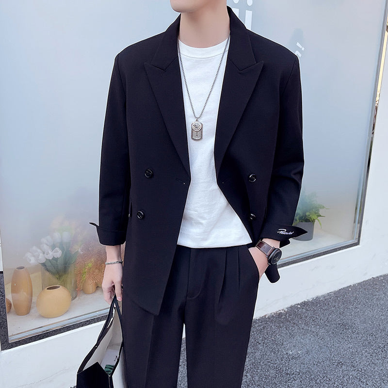 Double Brewed Seersucker Suit Leisure Suits for Men