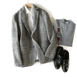 Mens Linen Suits Two-Button Suit Jacket
