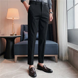 Men Trousers Embroidered Suit Pants