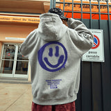 Smiley Face Hoodie Hooded Sweater Men's Fashion Brand Loose Large Size Fall Winter Coat