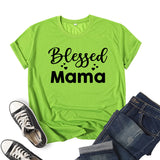 Boy Mama T Shirts Blessed Mama Printed Short-Sleeved Top