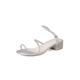 Nude Block Heel Sandals Summer Roman Casual Sandals