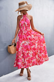 Women Exotic Dresses Sexy Backless Lace up Printed Dress