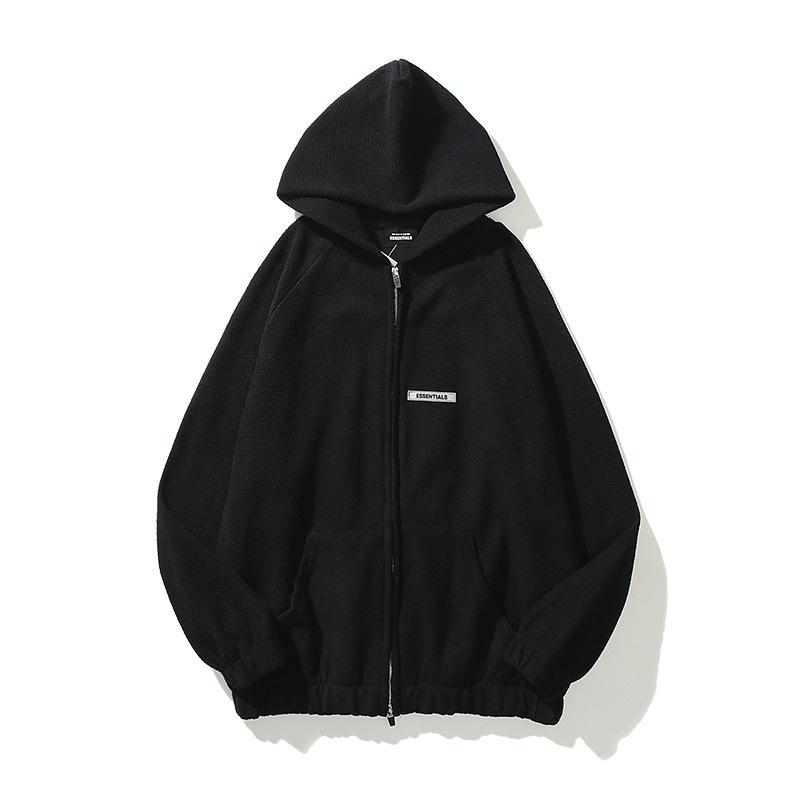 Fog Tops Hip Hop Style Vintage Line Simple Letter Embroidery Hip Hop Loose Men's and Women's Hoodie Fear Of God