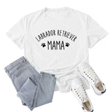 Boy Mama T Shirts Labrador Retriever Mama Letter Print Short-Sleeve T-shirt
