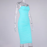 Bella Hadid Dress Mesh Pleats Suspender Dress