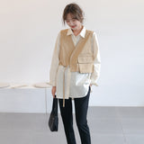 Preppy Aesthetic Outfits Autumn Long Sleeve Shirt Two-Piece Set