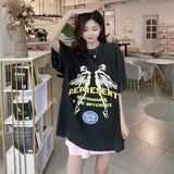 Present Angel T Shirt Present Retro Washed Angel Letter Puff Print Short Sleeve Shirt