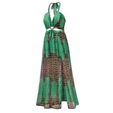 Beth Dutton Bohemian Dress Summer Spring Midi Dresses Sexy Leopard Print Backless Dress Chiffon Maxi Dress