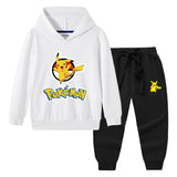 Children Pokemon Pikachu Hoodie & Pant Set Hooded Sweater Trousers Two-Piece Baby Cotton Sweater Set
