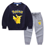 Children Pokemon Pikachu Hoodie & Pant Set Two-Piece Baby Cotton Sweater Set