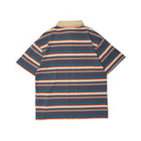 Men's T Shirt Summer Casual Tops Striped Short Sleeve Polo Shirt Men's Color Contrast Patchwork Half Sleeve Trendy Loose Half Sleeve