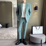 Double Brewed Seersucker Suit Spring Men Leisure Suit