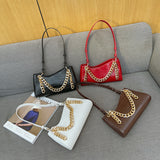 Jackie Kennedy Bag Stone Pattern Pearl Chain Bag