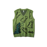 Dinosaur Sweaters V-neck Vest Sweater
