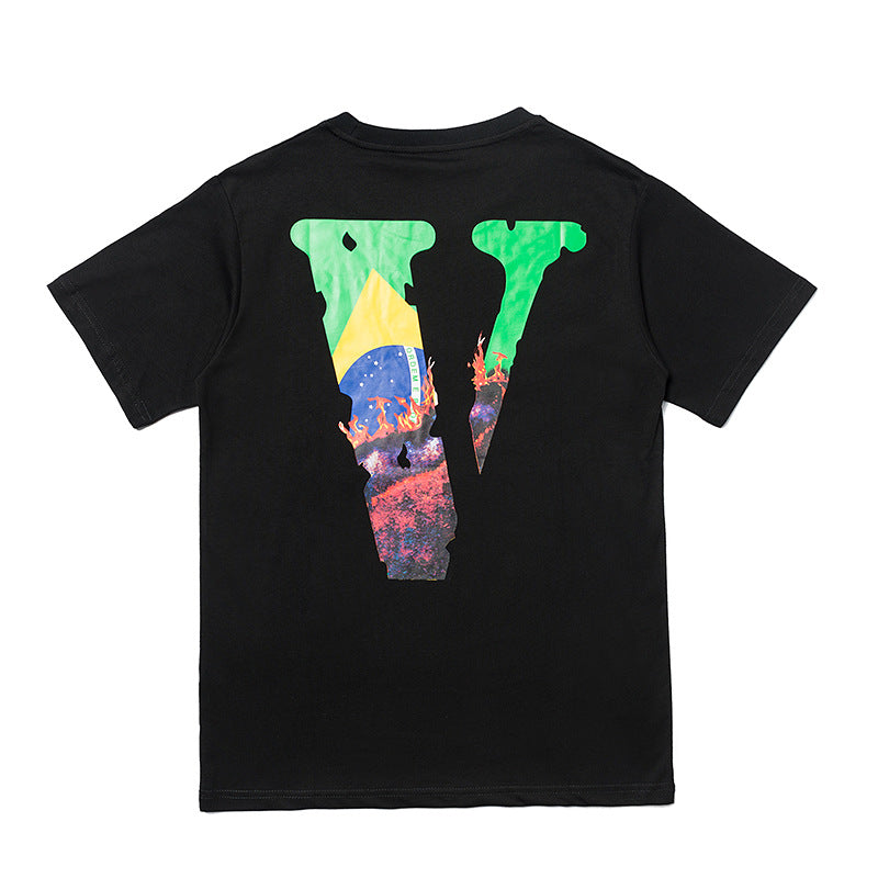 ATL Vlone Hoodie Big V Crew Neck Casual Men and Women Short Sleeve