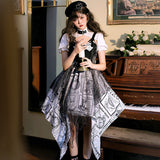Gothic Lolita Harajuku Style Clothing Lolita Irregular Dress Alice Op Dress Summer Patchwork Skirt Female