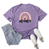 Boy Mama T Shirts Rainbow Mama Pattern Printed Short Sleeve T-shirt