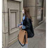 Beth Dutton Outfits Retro Biker's Leather Coat Women's Autumn and Winter Loose Jacket