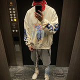 Rrr123 Sweatshirt Cross Trendy Loose round Neck Sweater for Men and Women