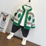 Toddler Boys Sweater Boys' Cardigan Sweater Children's Spring and Autumn Knitted Jacket