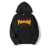 Thrasher Hoodie Men Brushed Hoody Solid Color Hoodie