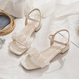 Nude Chunky Heel Sandals