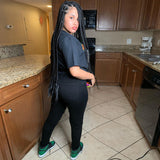 Women Plus Size Jeans High Waist Slim-Fit Lace Up Pants