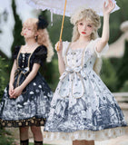 Gothic Lolita Harajuku Style Clothing Goth Style Lolita Elegant Op Short Sleeve Dress for Women