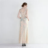 Sequin Evening Dress Split Long Sequined Fishtail Skirt