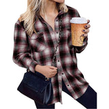 Beth Dutton Outfits Mid-Length Autumn and Winter Loose Lapels Cardigan Plaid Shirt