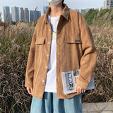 Corduroy Patch Jacket Vintage Corduroy Shirt Men's Loose Casual