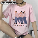 Friends Joey T Shirt Friends Pink Casual Loose-Fitting T-shirt