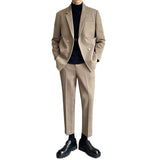Double Brewed Seersucker Suit Winter Clothes Men's Suit Set Winter