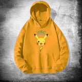 Men and Women Pokemon Pikachu Hoodie Loose Shoulder Long Sleeve Top Clothes