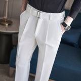 Men Trousers Casual Cropped Pants