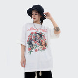 After Prom Shirt Spring/Summer American Style Trend Rose Portrait Printing Women's Short-Sleeved T-shirt