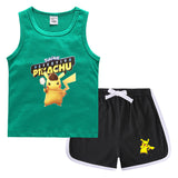Children Pokemon Pikachu Tshirts & Shorts Leisure Sports Suction Suit Neutral