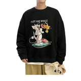 Tom and Jerry Hoodie Sweater Men's Trendy Spring and Autumn round Neck Top