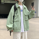 Corduroy Patch Jacket Autumn Workwear Jacket Men's Loose Casual